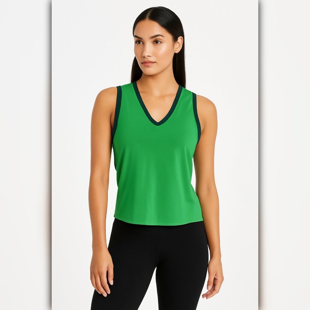 A414 • Kelly Green Cutout Back Athletic Tank Top